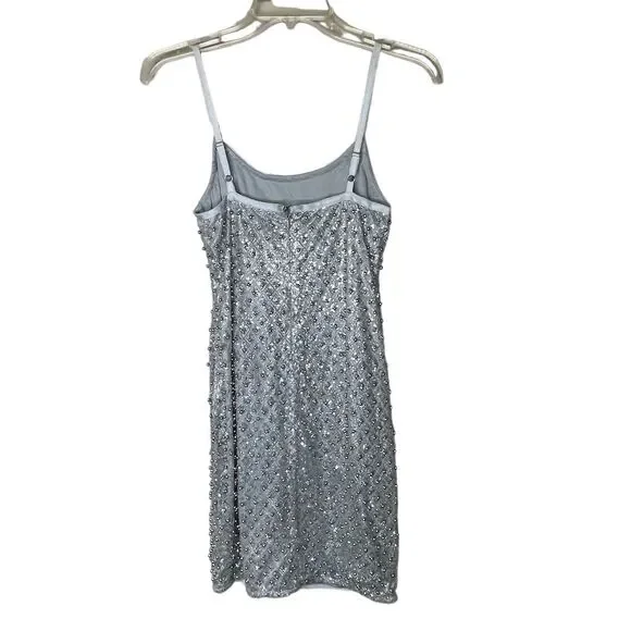 LASCANA Women's XS Silver Sequin Sleeveless Mini Dress Party Cocktail - Picture 2 of 7